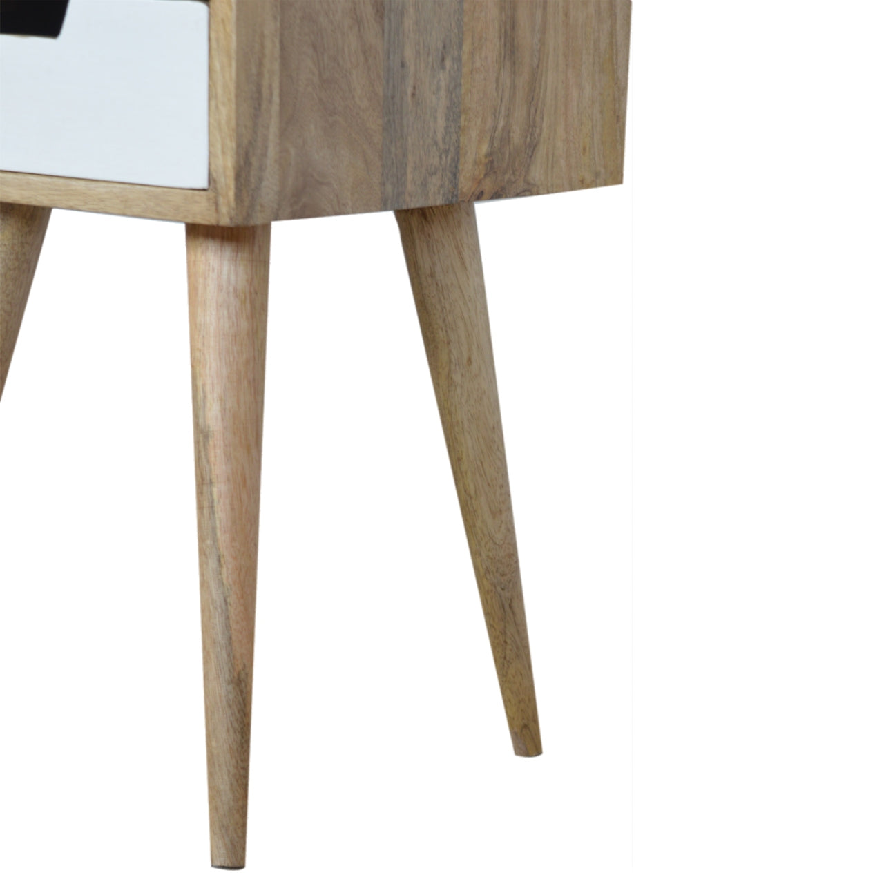 Mini White Hand Painted Bedside Table | Hand-Painted Mango Wood