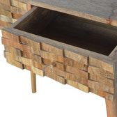 Tile Carved Console Table | Oak Solid Mango Wood Hand-Carved