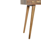 Tile Carved Console Table | Oak Solid Mango Wood Hand-Carved