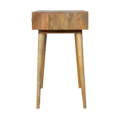 Tile Carved Console Table | Oak Solid Mango Wood Hand-Carved