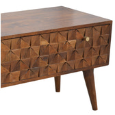 Chestnut Diamond Storage Bench | Hand-Carved
