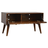 Chestnut Diamond Storage Bench | Hand-Carved