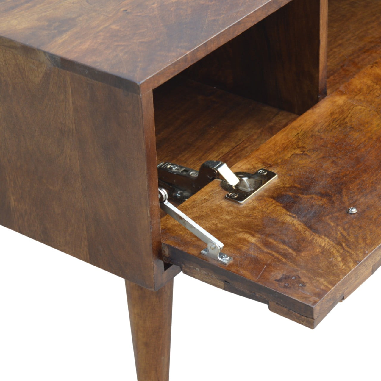 Chestnut Diamond Storage Bench | Hand-Carved