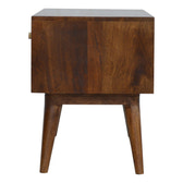 Chestnut Diamond Storage Bench | Hand-Carved