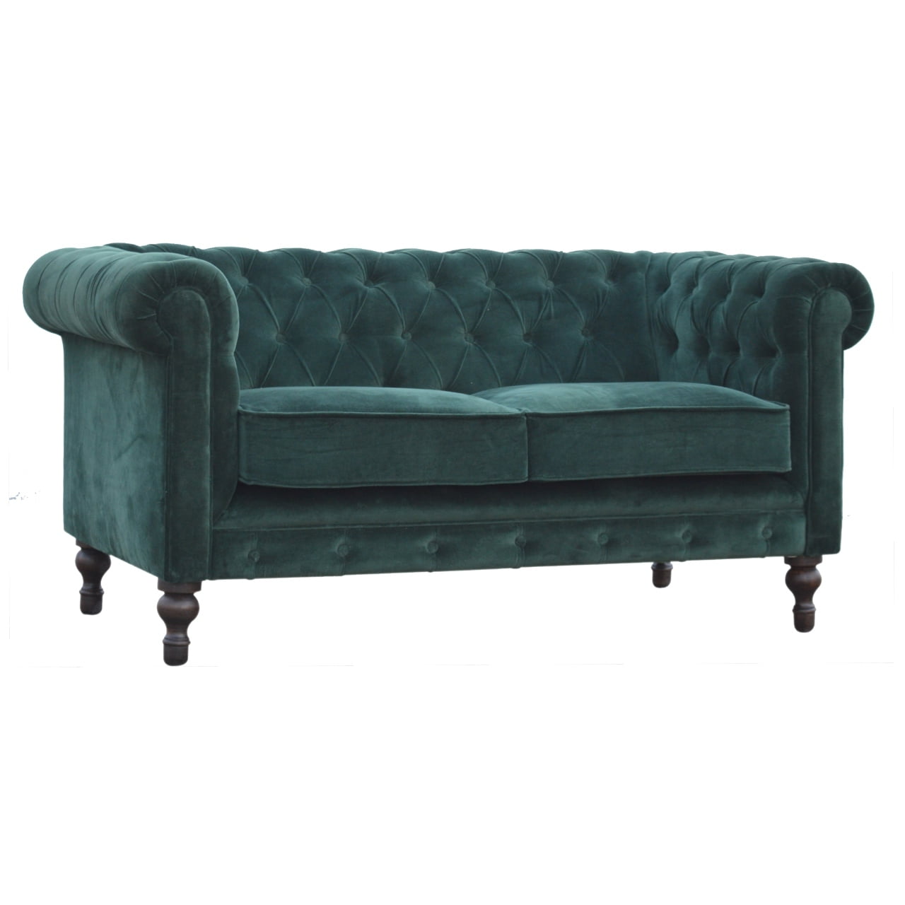 Emerald Green Velvet Chesterfield Chest of Drawers | Cotton Velvet