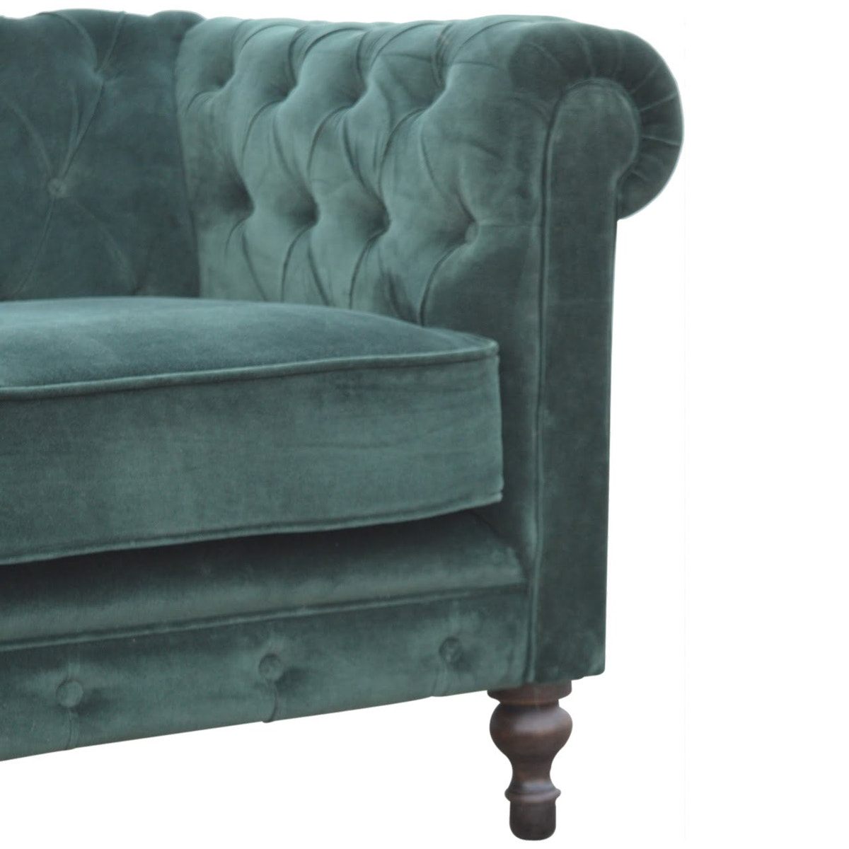 Emerald Green Velvet Chesterfield Chest of Drawers | Cotton Velvet