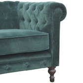Emerald Green Velvet Chesterfield Chest of Drawers | Cotton Velvet