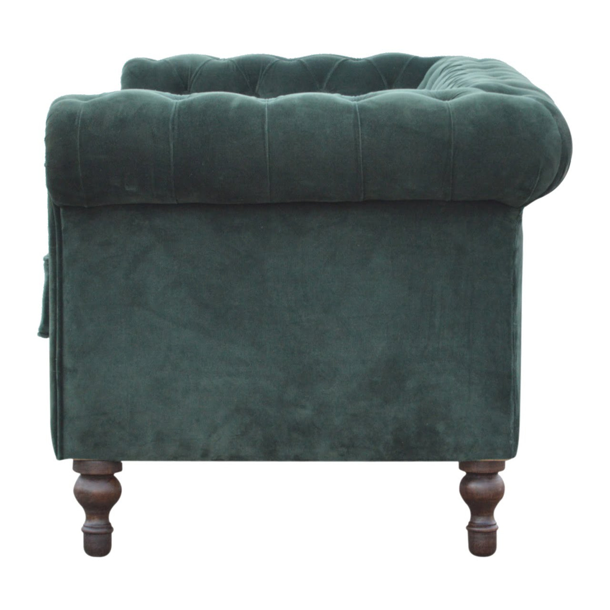 Emerald Green Velvet Chesterfield Chest of Drawers | Cotton Velvet