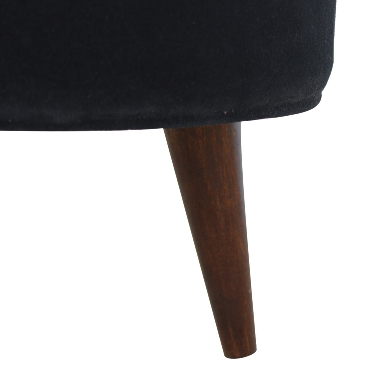 Black Velvet Nordic Style Footstool | Cotton Velvet
