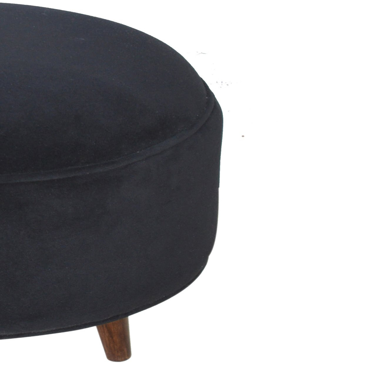 Black Velvet Nordic Style Footstool | Cotton Velvet