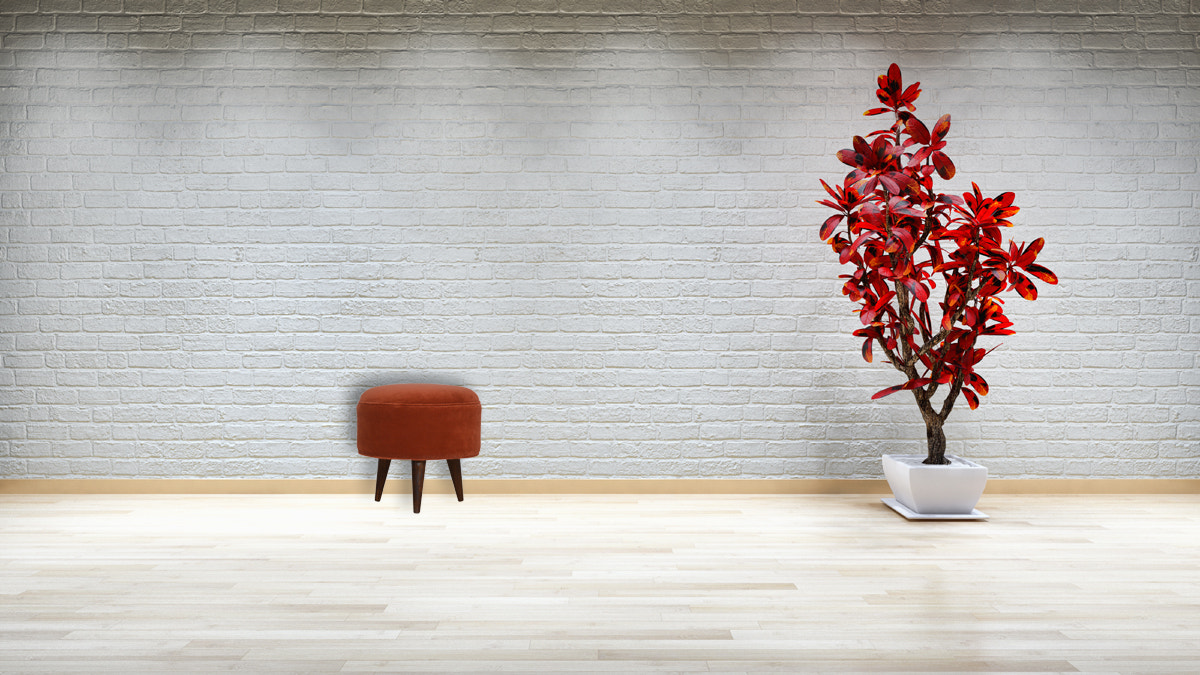 Brick Velvet Nordic Style Footstool | Cotton Velvet