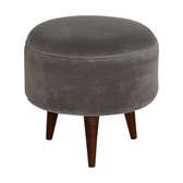 Grey Velvet Nordic Style Footstool | Cotton Velvet