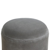 Grey Velvet Nordic Style Footstool | Cotton Velvet