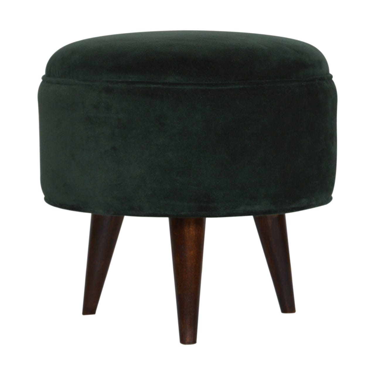 Emerald Green Velvet Nordic Footstool | Cotton Velvet