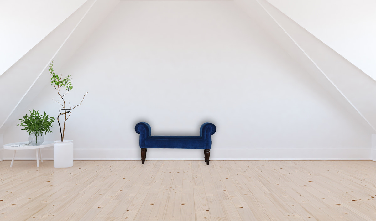 Royal Blue Velvet Bench