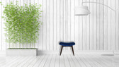 Royal Blue Cotton Velvet Bench