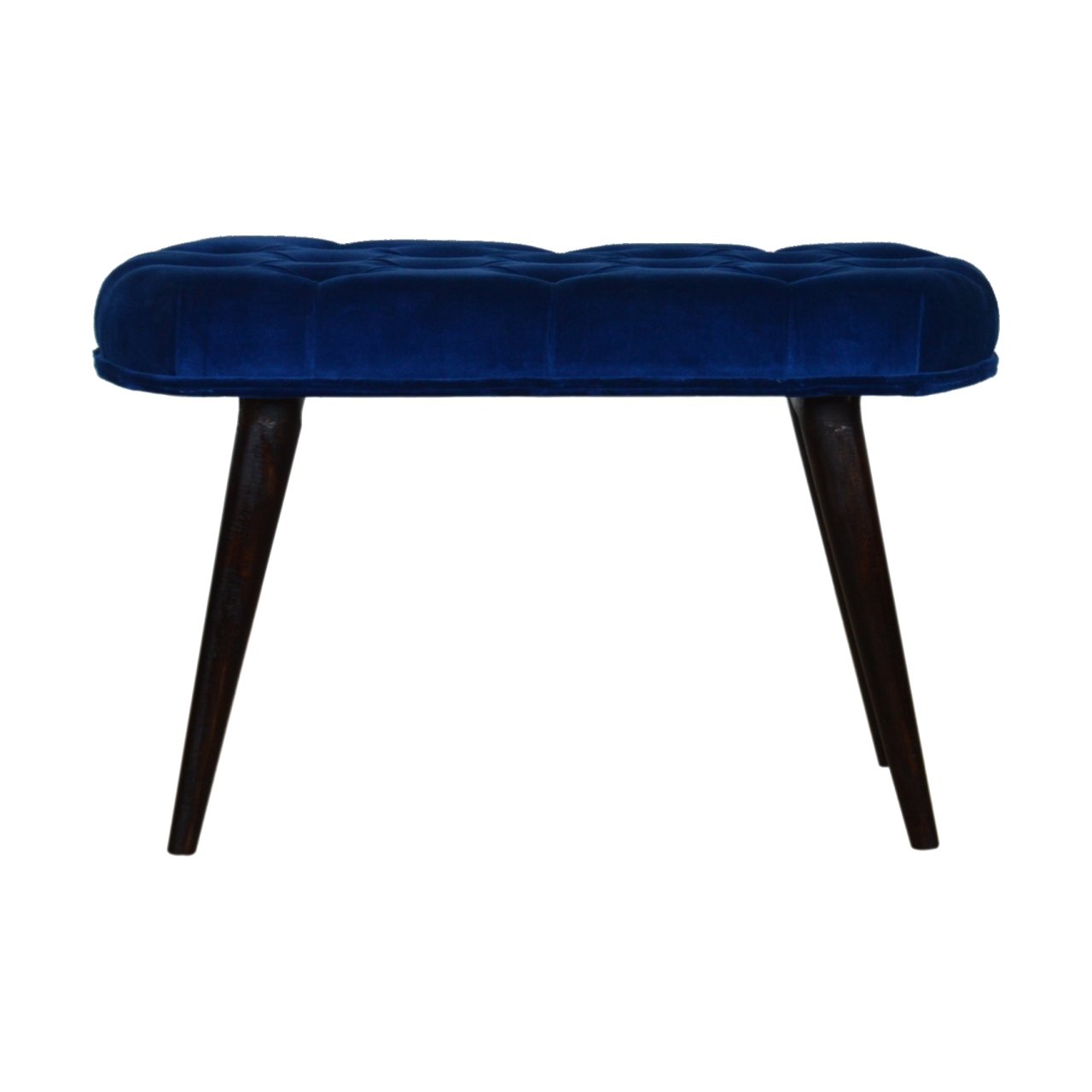 Royal Blue Velvet Button Bench | Cotton Velvet