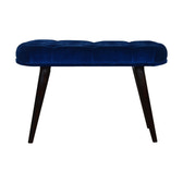 Royal Blue Velvet Button Bench | Cotton Velvet