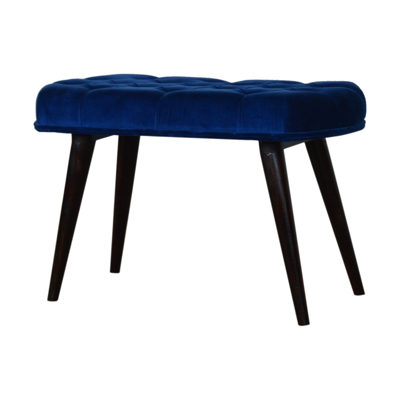 Royal Blue Velvet Button Bench | Cotton Velvet