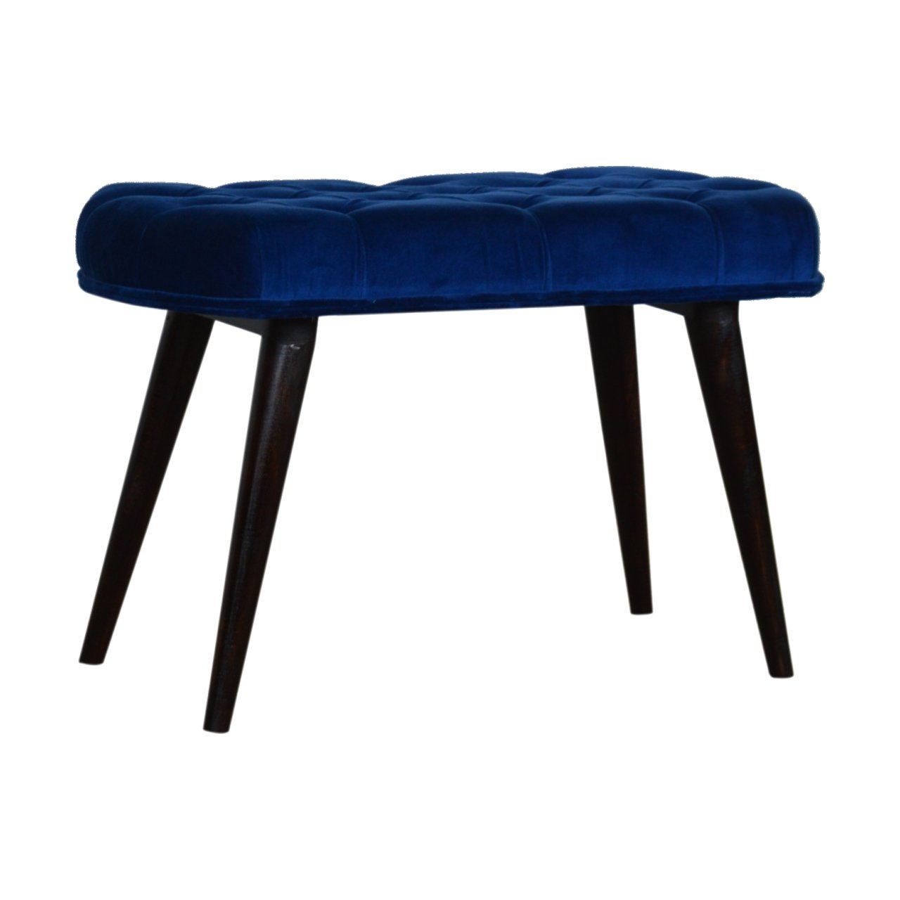 Royal Blue Velvet Button Bench | Cotton Velvet