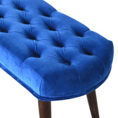 Royal Blue Velvet Button Bench | Cotton Velvet