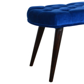 Royal Blue Velvet Button Bench | Cotton Velvet
