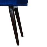 Royal Blue Velvet Button Bench | Cotton Velvet