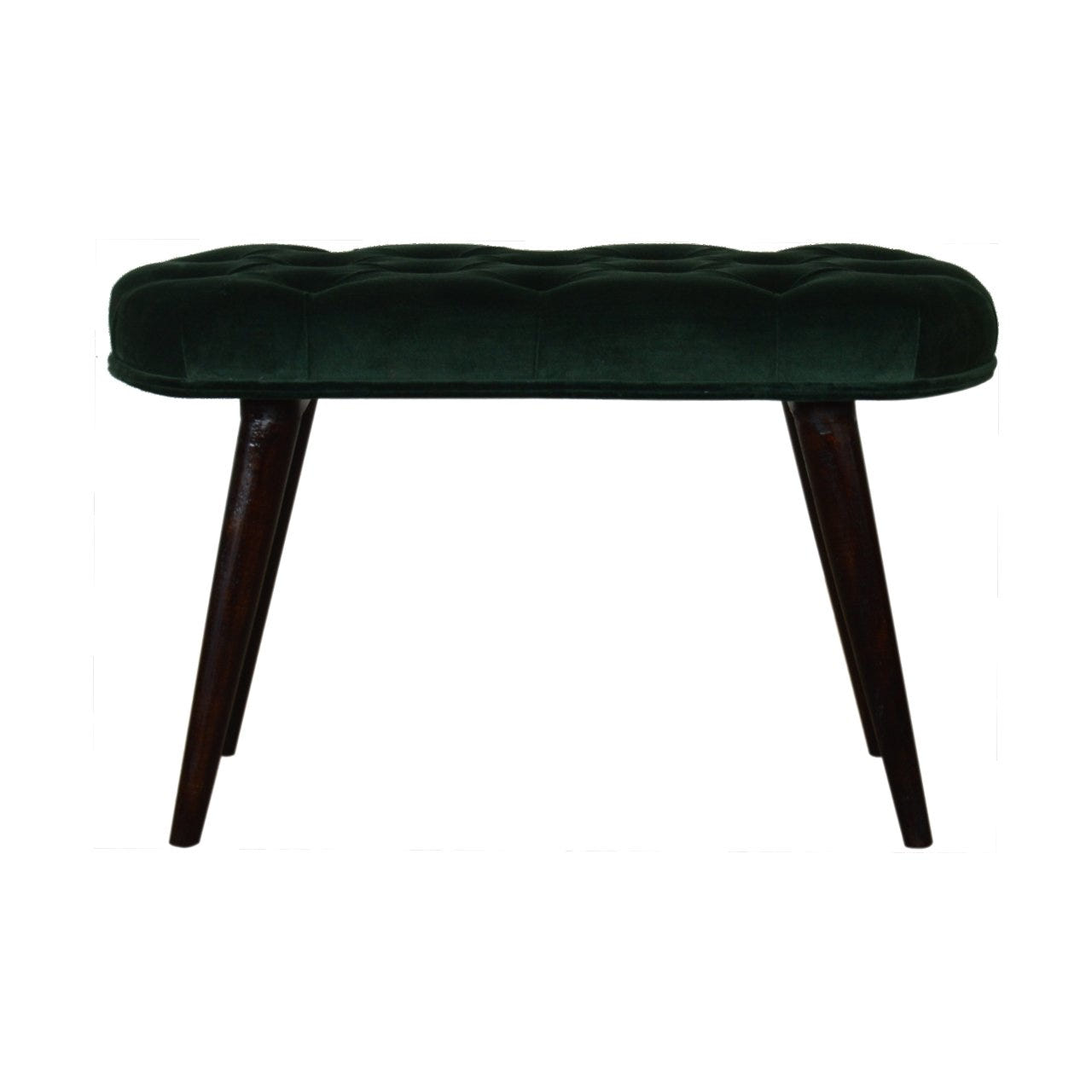 Emerald Velvet Deep Button Bench | Cotton Velvet