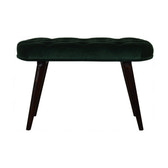 Emerald Velvet Deep Button Bench | Cotton Velvet