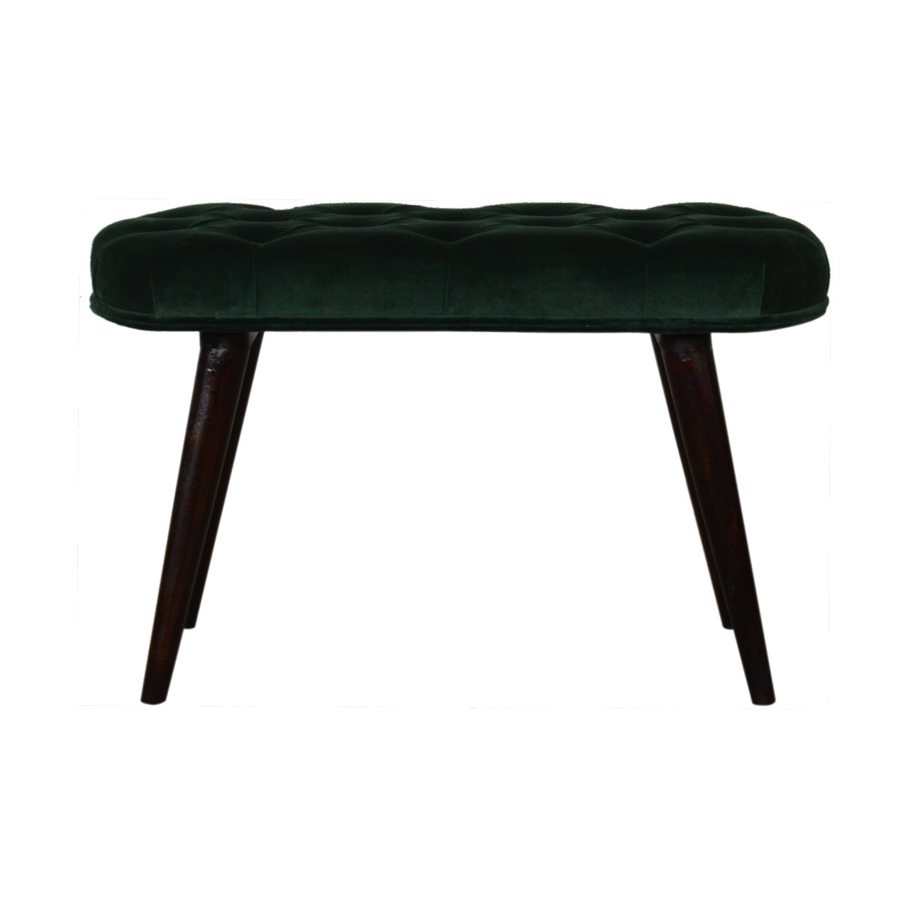 Emerald Velvet Deep Button Bench | Cotton Velvet