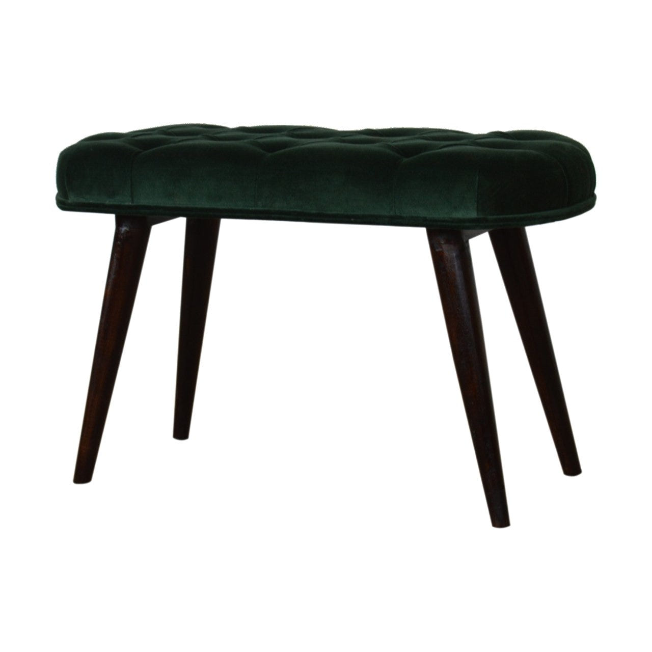 Emerald Velvet Deep Button Bench | Cotton Velvet