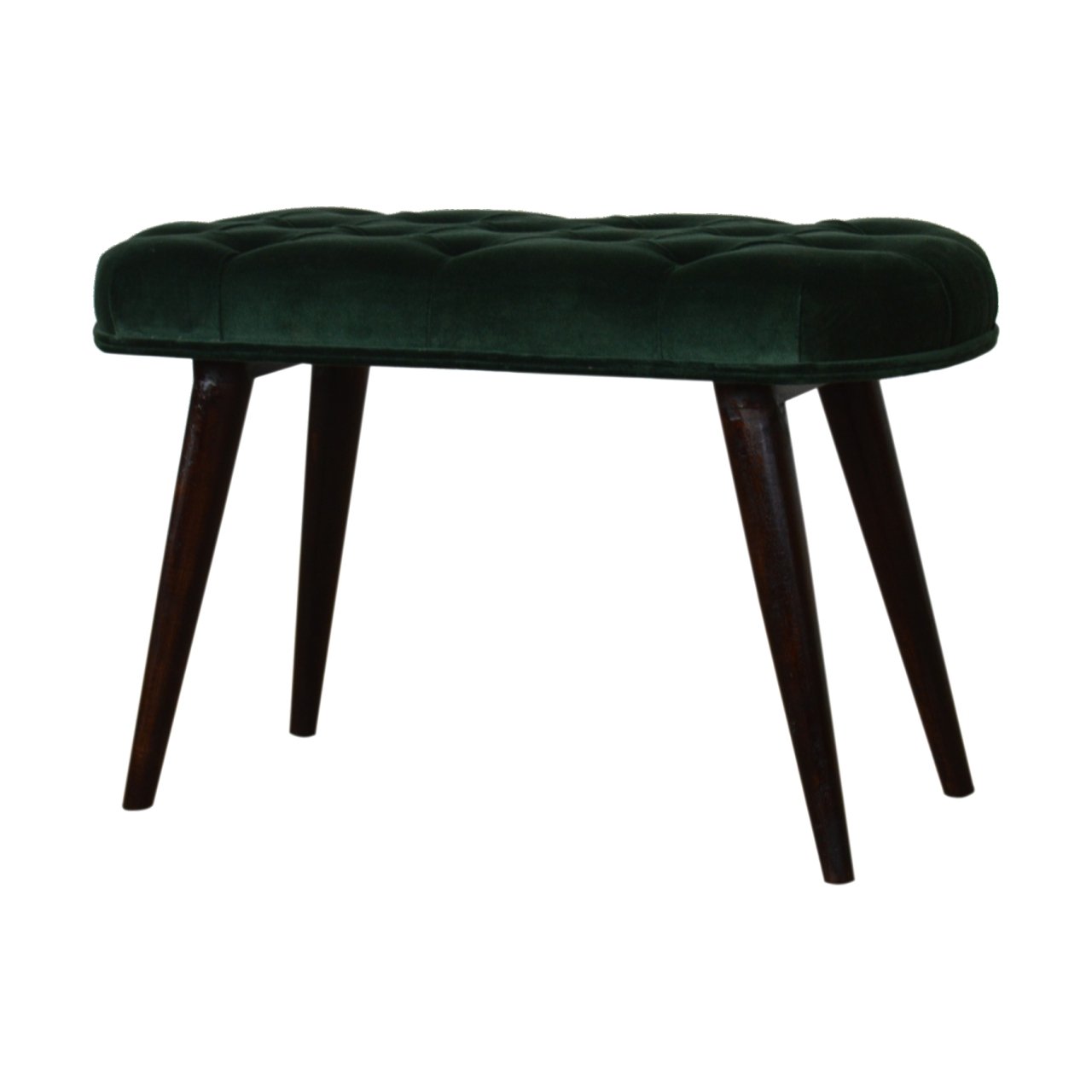 Emerald Velvet Deep Button Bench | Cotton Velvet