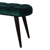 Emerald Velvet Deep Button Bench | Cotton Velvet