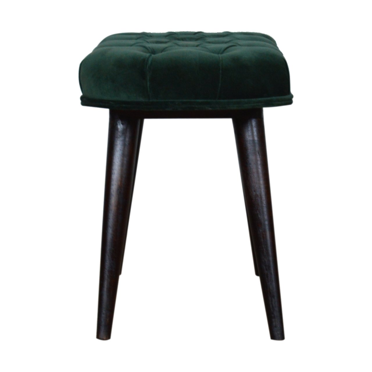 Emerald Velvet Deep Button Bench | Cotton Velvet