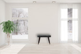 Grey Velvet Gold Base Footstool | Cotton Velvet