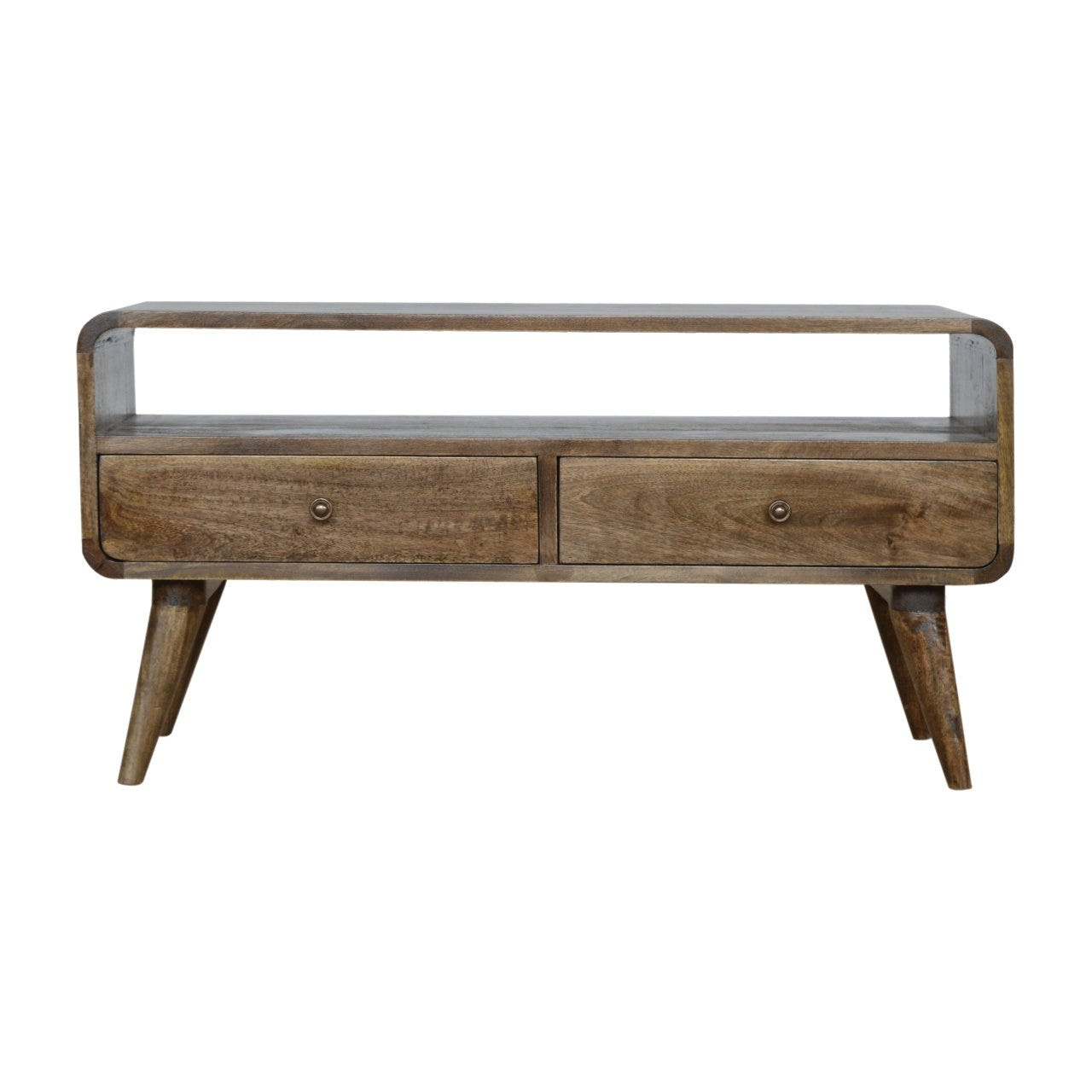 Curved Grey Washed TV Media Unit