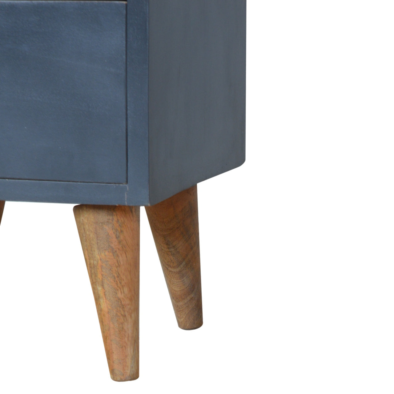 Charcoal Black Hand Painted Bedside Table | Oak-Ish Mango Wood