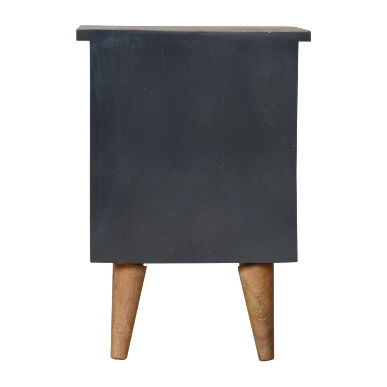 Charcoal Black Hand Painted Bedside Table | Oak-Ish Mango Wood