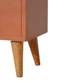 Brick Red Hand Painted Bedside Table
