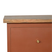 Brick Red Hand Painted Bedside Table