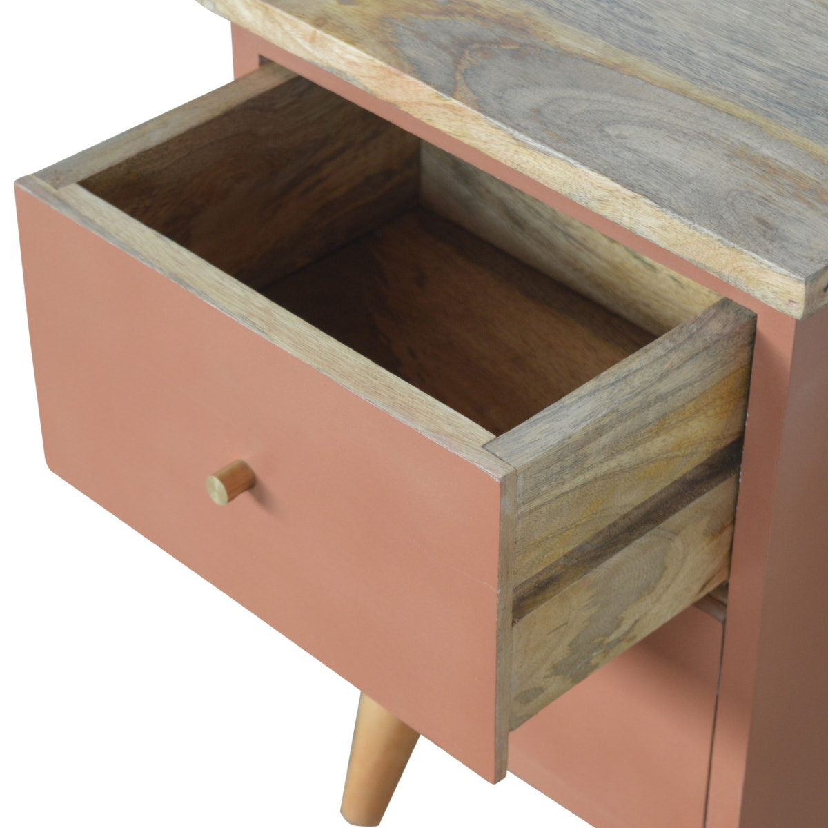 Brick Red Hand Painted Bedside Table