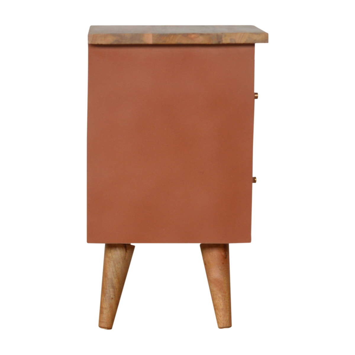 Brick Red Hand Painted Bedside Table