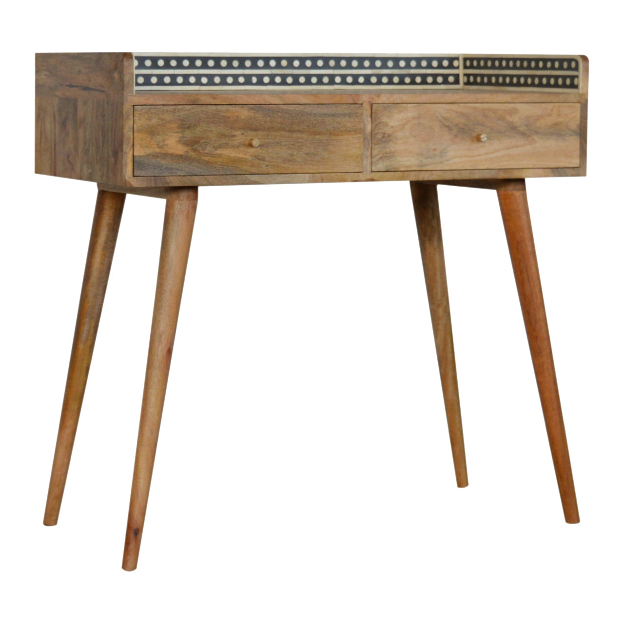Bone Inlay Gallery Console Table | Oak Solid Mango Wood