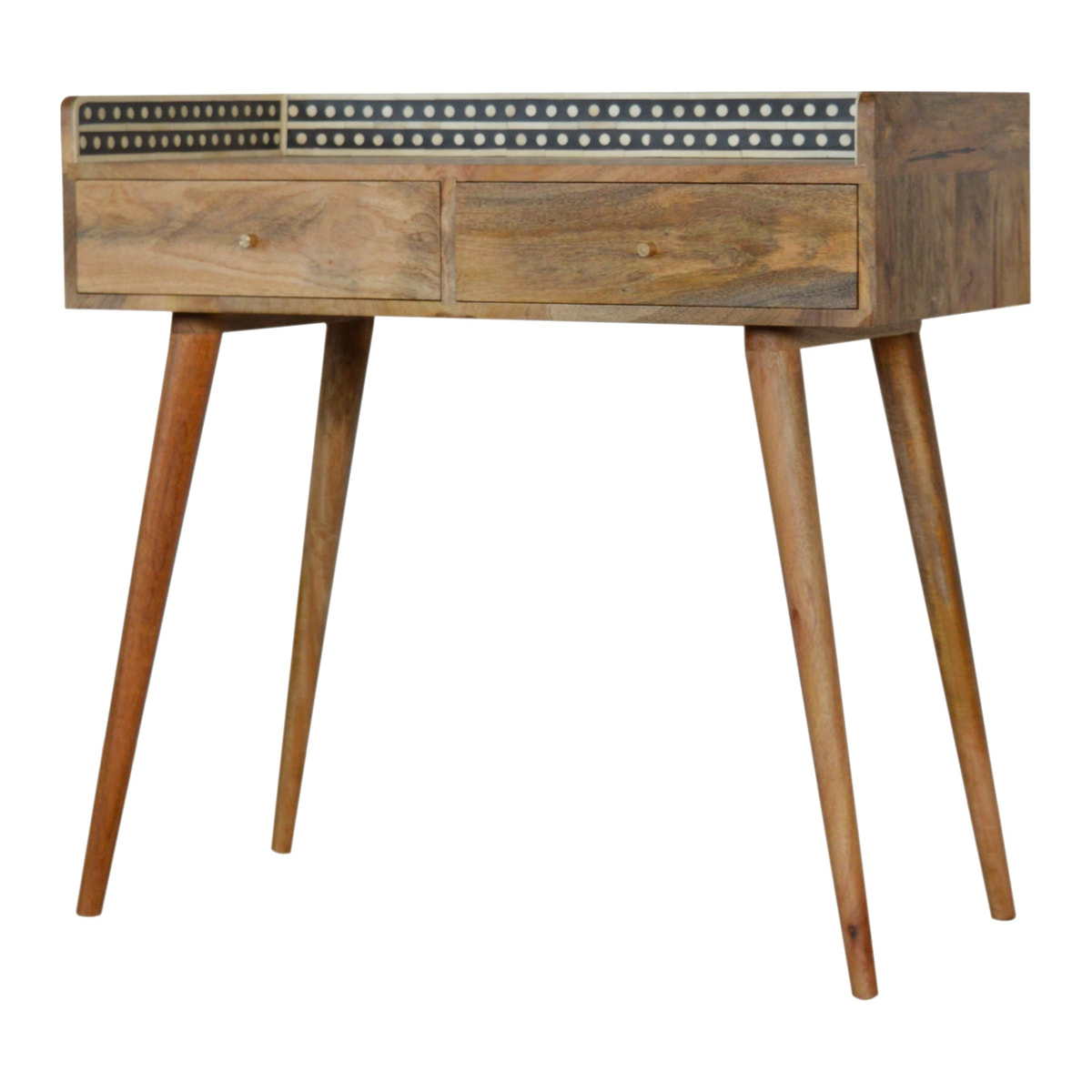 Bone Inlay Gallery Console Table | Oak Solid Mango Wood