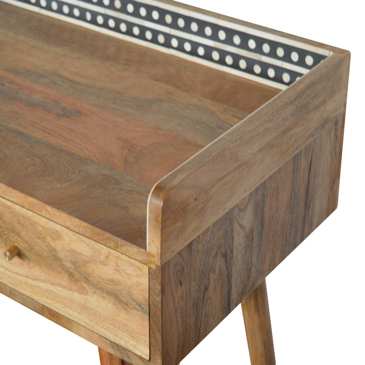 Bone Inlay Gallery Console Table | Oak Solid Mango Wood