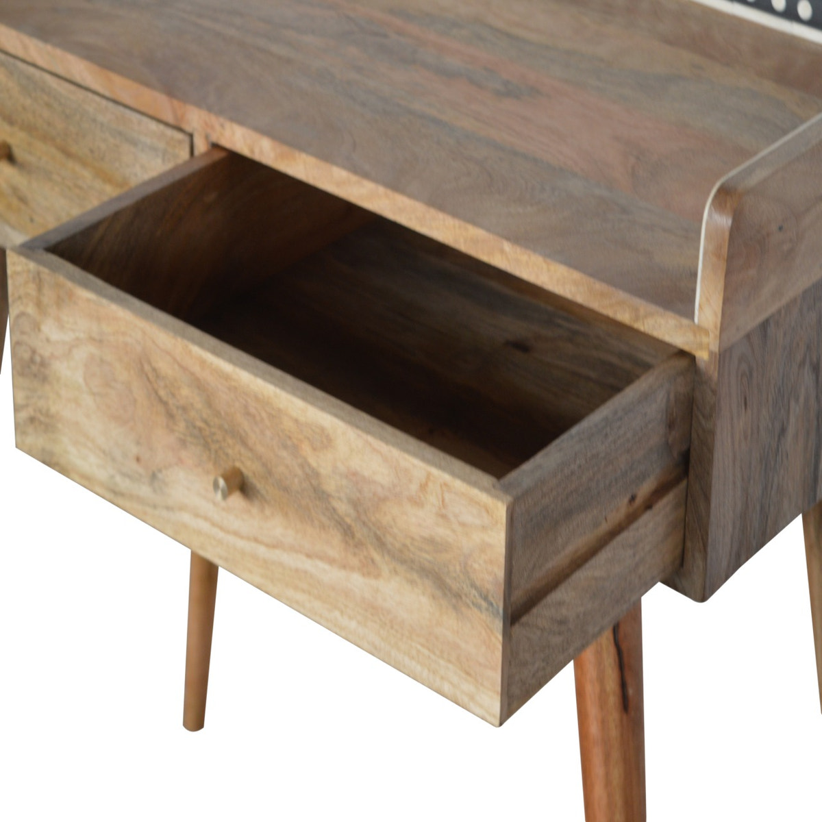 Bone Inlay Gallery Console Table | Oak Solid Mango Wood