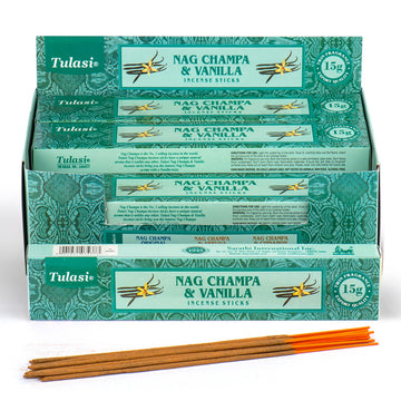 Nag Champa Tulasi Incense Sticks x 12 - Vanilla