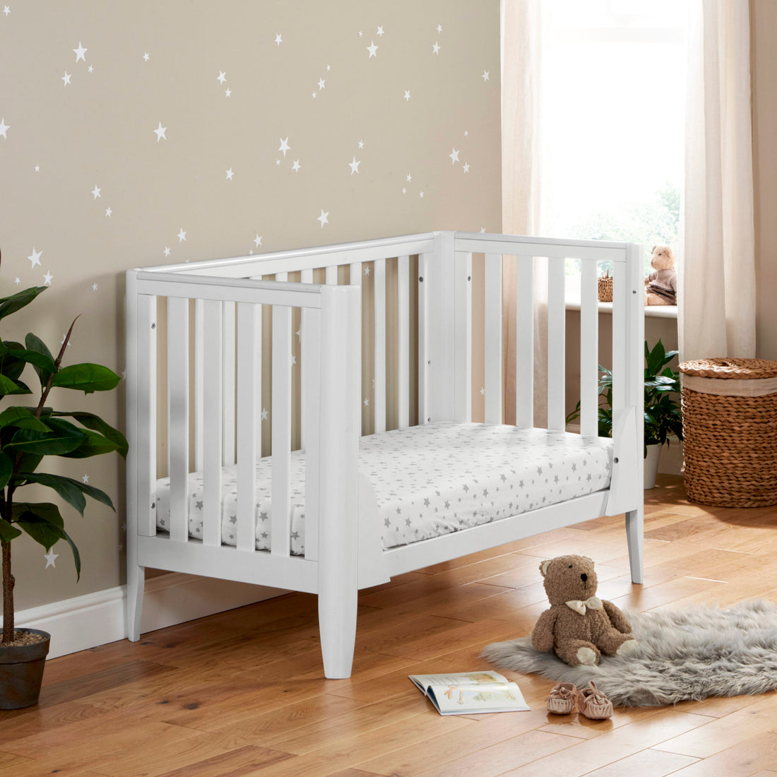 Babymore Iris Cot Bed – White - Babymore