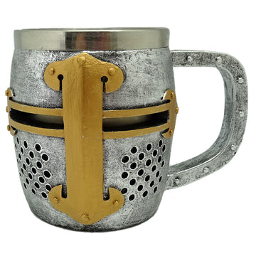 Decorative Tankard - Silver and Gold Medieval Knight