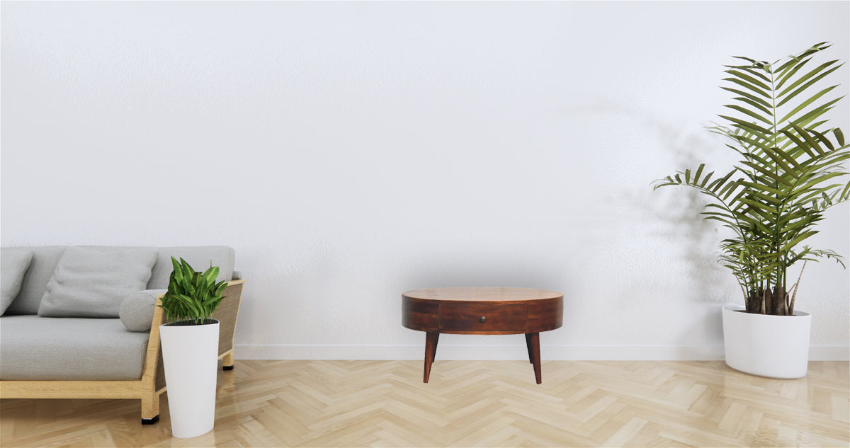 Odyssey Coffee Table | Chestnut Solid Mango Wood Hand-Carved